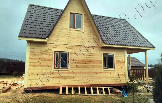 1 Брусовой дом К-14 6×9, 92 м², Московская область, Можайский район, деревня Синичино, ДНП Лесная поляна (9)